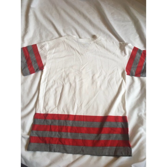VTG Royal Deb Girls 80s 90s Workout Athletic White Red Grey Stripe Shirt 10 12 - Picture 10 of 10